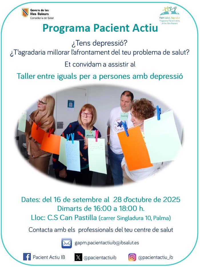 Taller entre iguales para personas con depresión